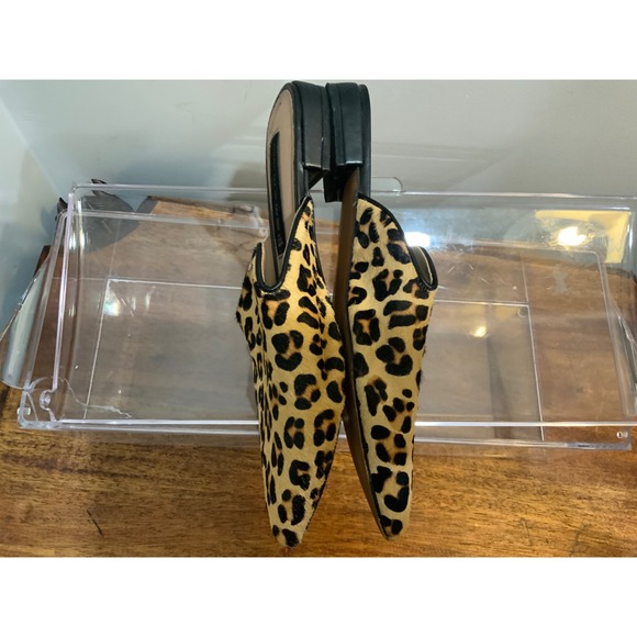 STEVEN by Steve Madden Leopard Print Calf Hair Pointed Toe Mule‎ Flats Women - Picture 4 of 14